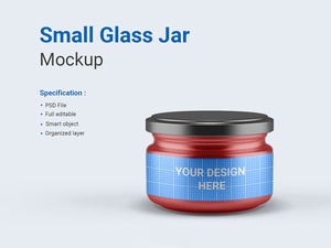 Small Glass Jar Mockup