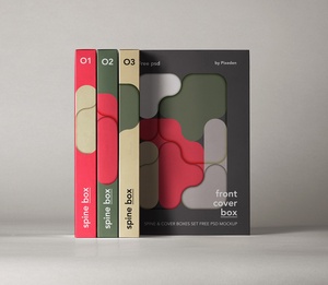 Spine Cover Boxes Mockup