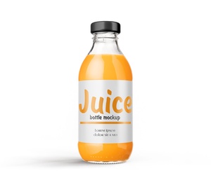 Maqueta de botellas de jugo de naranja
