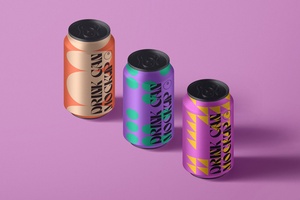 Isometric Drink Can Mockup