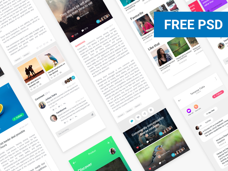 News Feed Ui Design Free Psd Templates