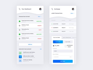 Dashboard & Cryptocurrency Exchange iOS App