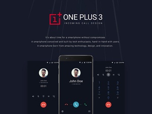 ONEPlus 3 Входящий вызов пользовательского интерфейса Дизайн