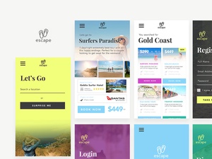 Travel App UI Concept-Bildschirme