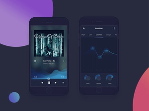 Музыкальное приложение UI Темная тема