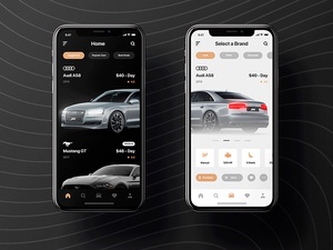 Alquiler de coches App Light & Dark