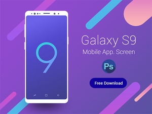 Galaxy S9 Мобильный App Экран Layout
