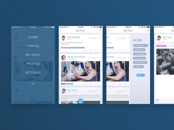 Social Mobile App UI | Free PSD Templates