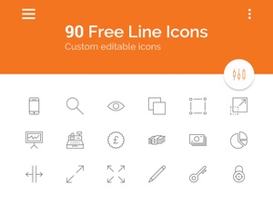 90 icônes de ligne