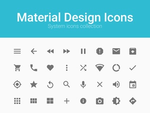 Iconos de diseño de materiales