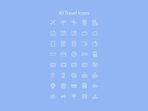 40 Reise-Icons