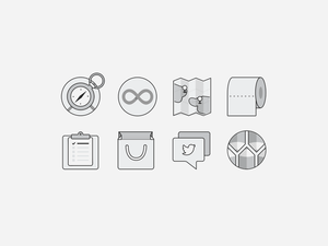 Iconos de interfaz de usuario plana monocromáticos