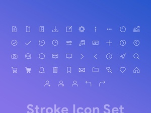 Clean Custom Stroke Icons Set