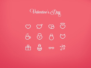 Set de iconos del Día de San Valentín
