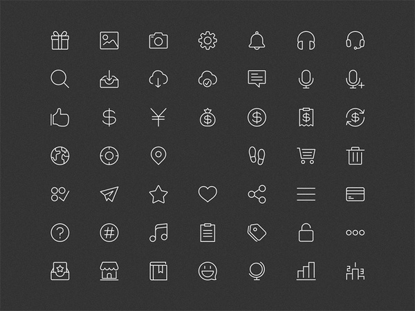48 Line icons | Free PSD Templates
