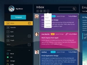 Design der E-Mail-Dashboard-Benutzeroberfläche