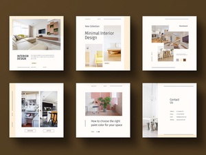 Modèle de publication Instagram de design d'intérieur minimaliste
