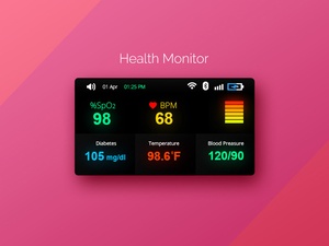 Interfaz de usuario de Mini Health Monitor