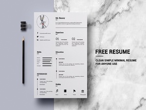 Free Minimalistic Resume Template