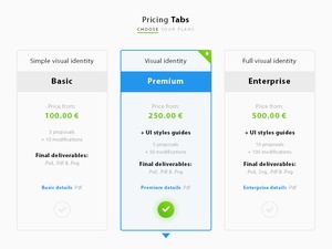 Pricing Tabs UI