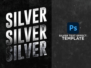 Silver Text Effect Template