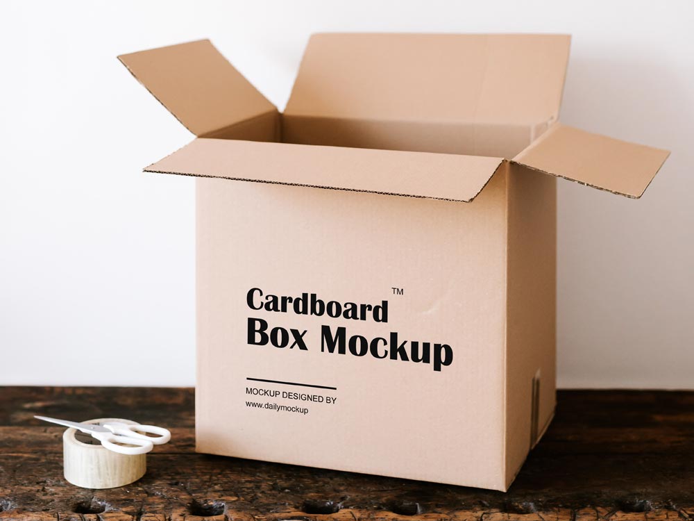 Download Free Cardboard Box Mockup Free Psd Templates