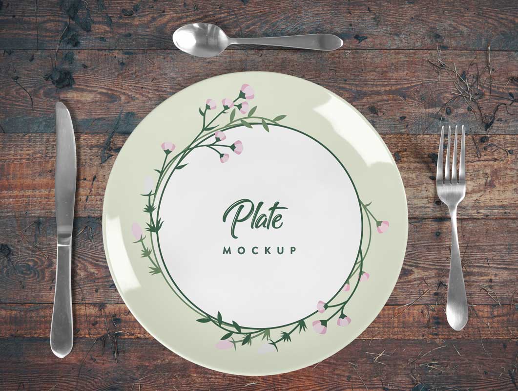 Download Ceramic Dinner Plate Psd Mockup Free Psd Templates