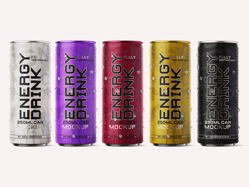 Download Energy Drink Can Mockup Free Psd Templates