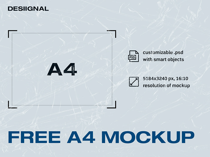 Download A4 Landscape Mockup Free Psd Templates