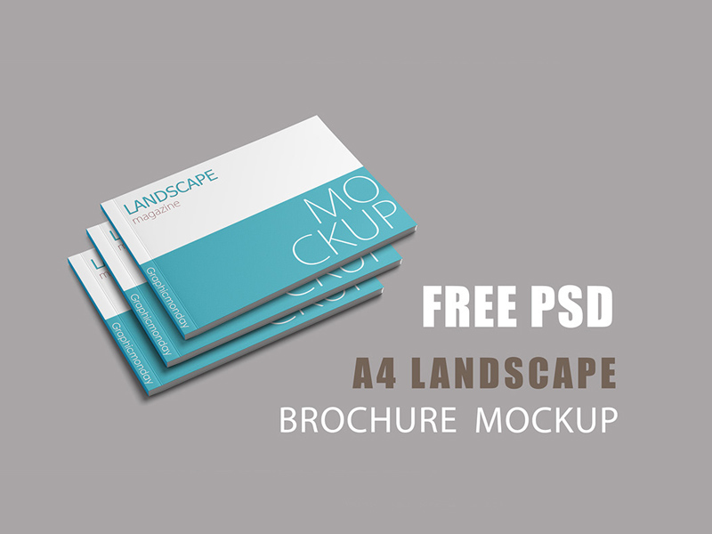 Download Landscape Magazine Mockup Free Psd Templates