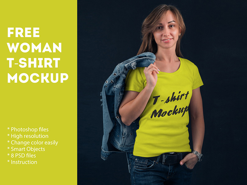 Download Woman T Shirt Mockup Free Psd Templates