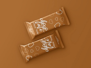 無料のチョコレート /キャンディーバーパッケージのモックアップ