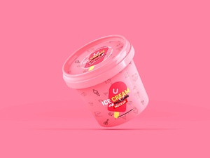 Ice Cream Tub Mockup