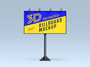 3 kostenlose 3D -Rendering -Billboard -Modelle Mockup -Dateien
