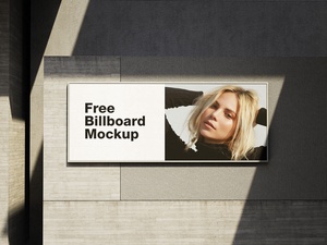 3 kostenlose modrische Mockup-Dateien aus Beton mit wandgebrauchtem Billboard