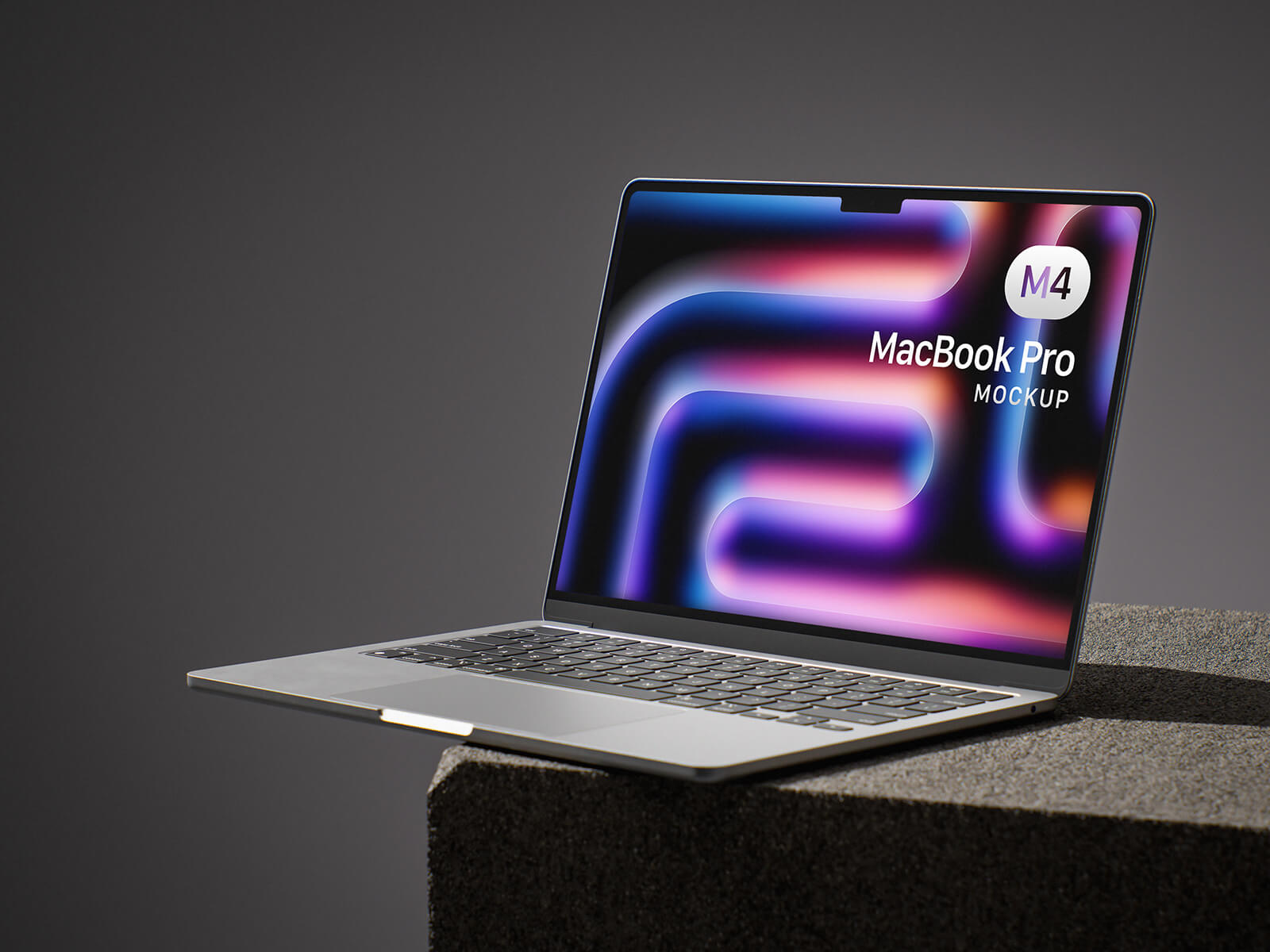 M4 MacBook Pro на бетонном наборе макета