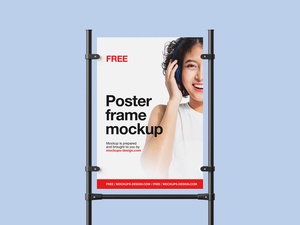 3 Free Poster Frame Stand Mockup Set