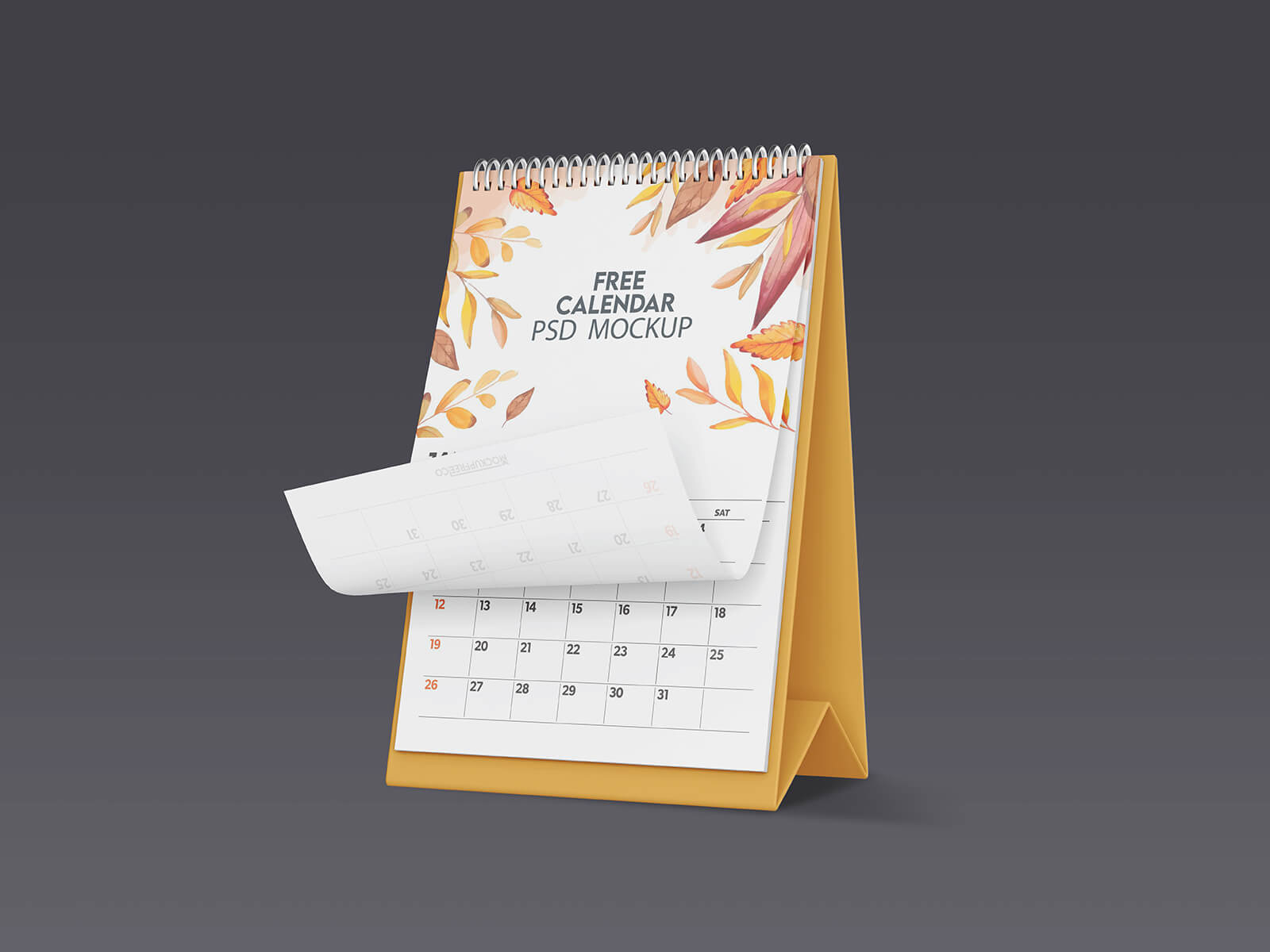 Maqueta de calendario de escritorio premium 2026