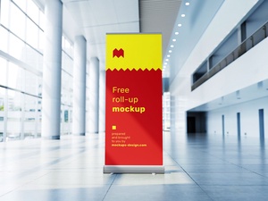 3 Free Retractable Roll-up Banner Stand PSD Mockups