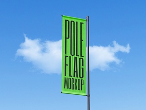 Maqueta de pancarta de bandera de poste vertical