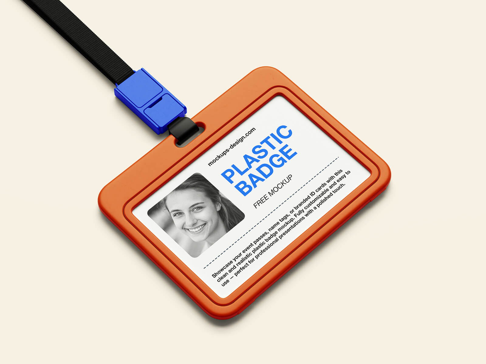 Clean Plastic ID Badge Mockup