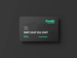 Dark Credit Bank Card Mockup