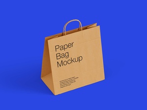 Disposable Kraft Paper Bag Mockup