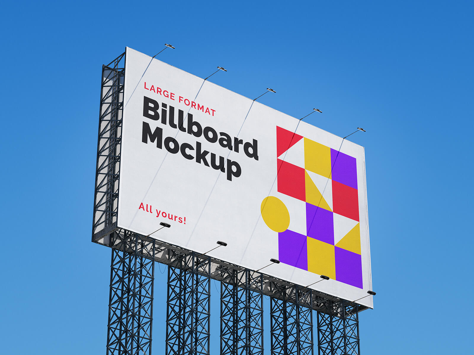 Двухсторонний большой формат Mockup Billboard