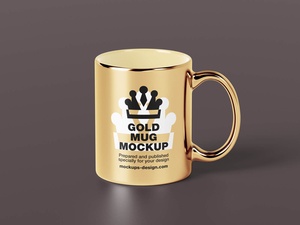 Gold / Silver Coffee Mug Mockup