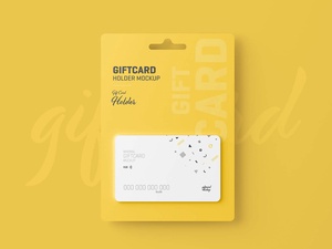 Maqueta de soporte de tarjeta de regalo colgante