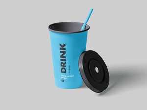 Juice / Soda Drink Disposable Paper Cup Mockup