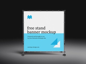 4 Free Square Standing Banner Mockup Set