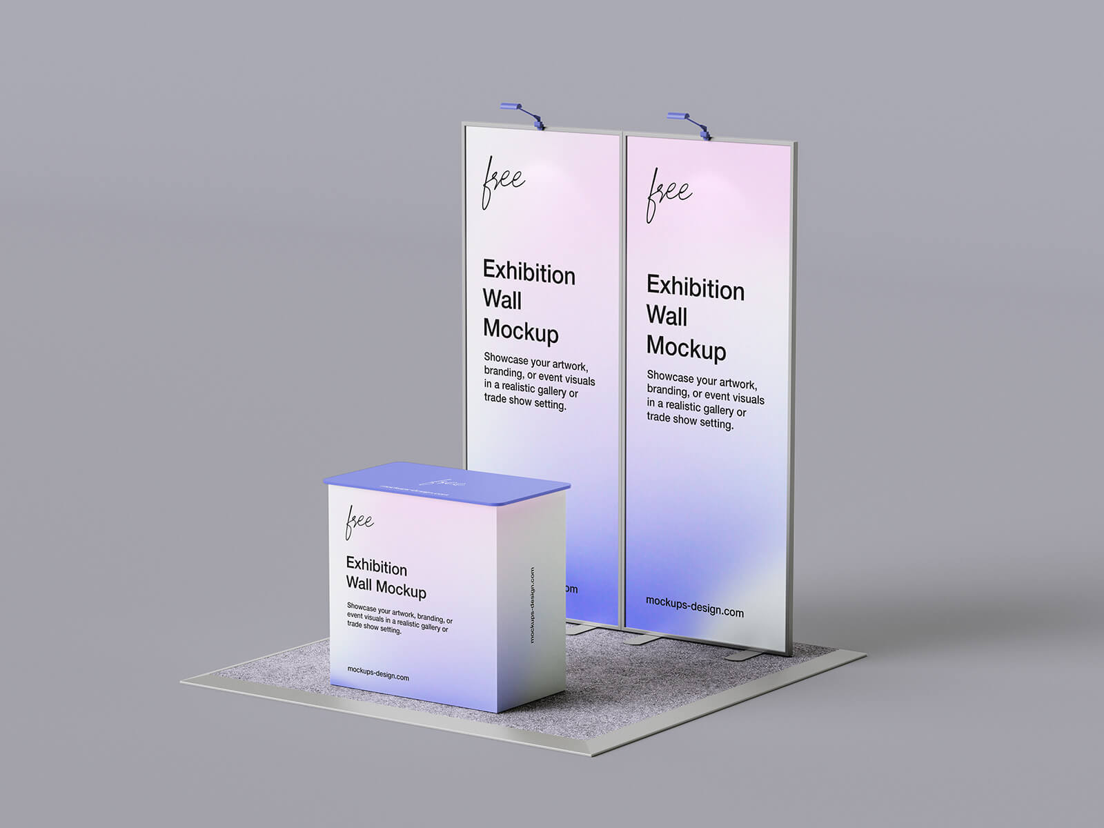 Modern Exhibition Backdrop Booth Mockup