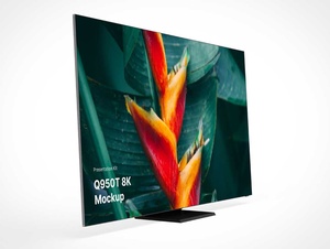 4k плоский экран телевизионный дисплей PSD макет
